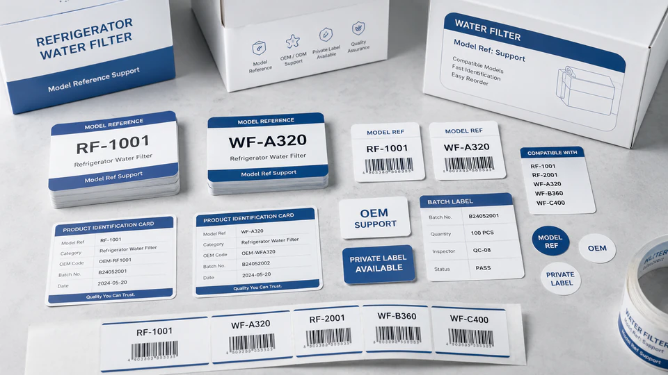 Model reference label and sorting sticker options