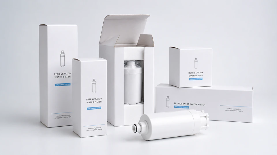 Neutral white box packaging for compatible replacement filters